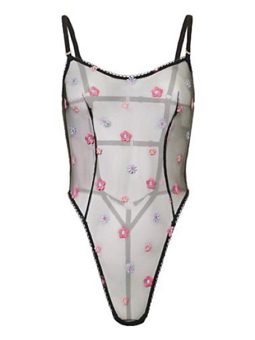 LOUNGE Sheer Floral Bodysuit